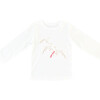 Embroidered and Print "Hello Deer" T-Shirt, White - Tees - 1 - thumbnail
