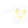 Embroidered and Print "Be Brave" T-Shirt, White - Tees - 1 - thumbnail