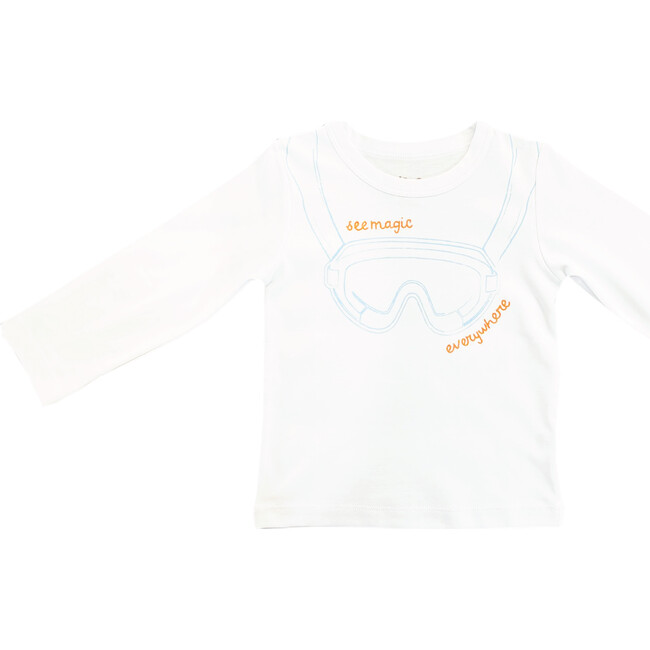 Embroidered and Print "Magic Everywhere" T-Shirt, White