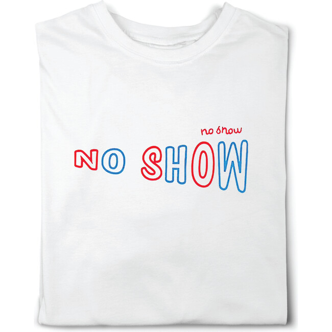 Embroidered and Print "No Snow" T-Shirt, White