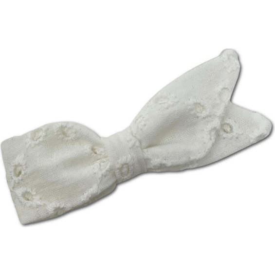 Petal Bow, White Eyelet - Hair Accessories - 1