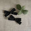 Skinny Ribbon Pigtail Bows, Black Eyelet - Hair Accessories - 3
