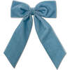 Big Velvet Bow, Dusty Blue - Hair Accessories - 1 - thumbnail