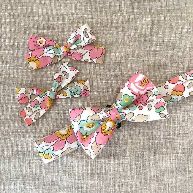 Bow Tie, Liberty of London Pink And Mint Floral