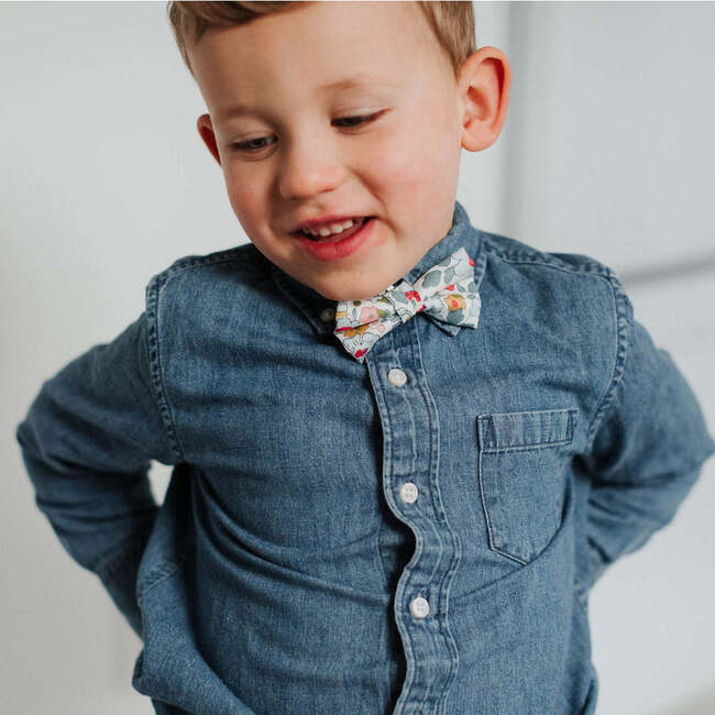 Bow Tie, Liberty of London Blue And Pink Floral
