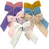 Big Velvet Bow, Dusty Blue - Hair Accessories - 3