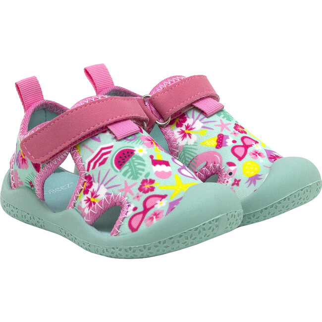 Tropical Paradise Water Shoes, Turquoise - Booties - 1