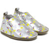 Sun Rainbow Clouds Soft Soles, Silver - Crib Shoes - 1 - thumbnail