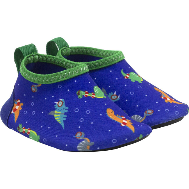 Swimming Dinos Aqua Shoes, Blue - Booties - 1