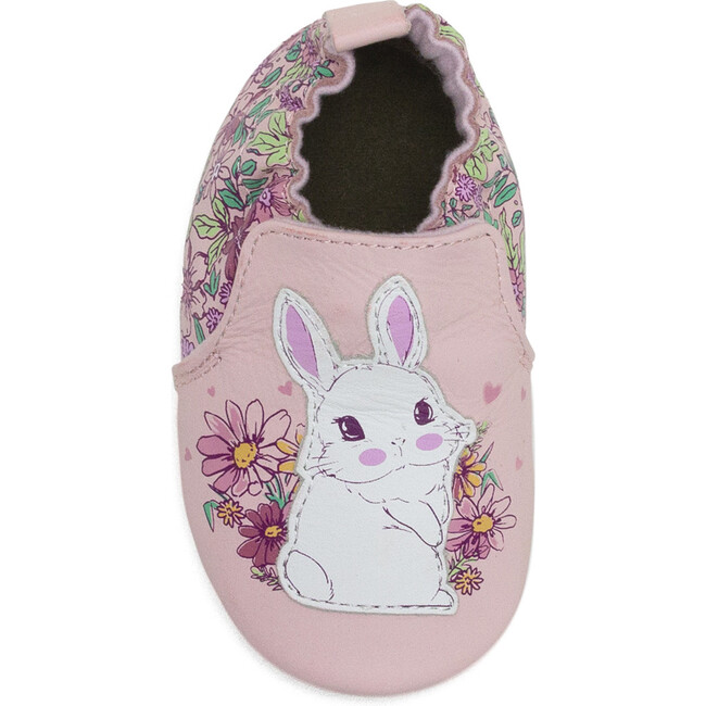 Flower Bunny Soft Soles, Blush Pink - Crib Shoes - 6