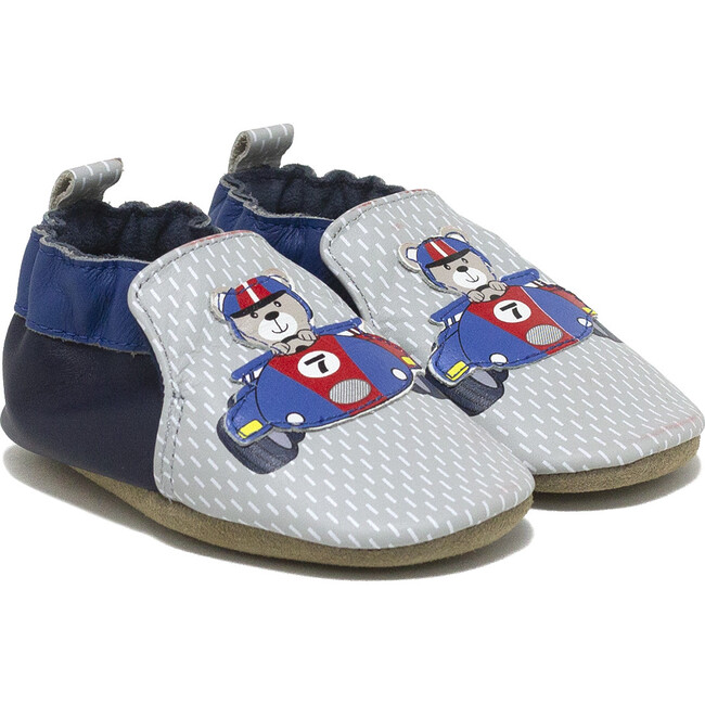Speed Racer Soft Soles, Grey - Crib Shoes - 1