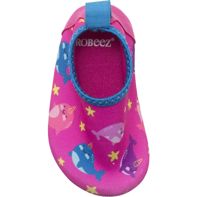 Narwhal Stars Aqua Shoes, Bright Pink - Booties - 6
