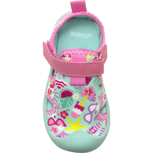Tropical Paradise Water Shoes, Turquoise - Booties - 6