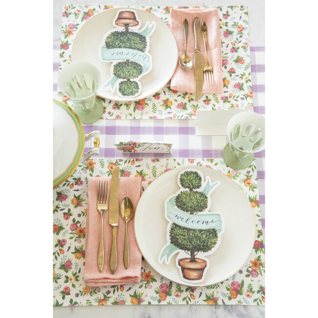 Lilac Painted Check Runner - Paper Goods - 2