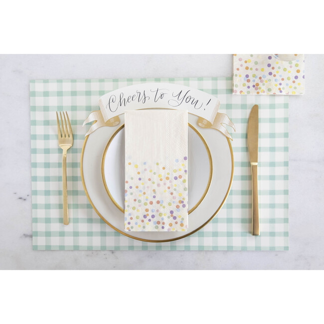 Seafoam Painted Check Placemat - Paper Goods - 2