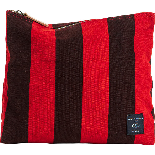 Portfolio Pouch, Red+Black Stripe - Bags - 1 - zoom