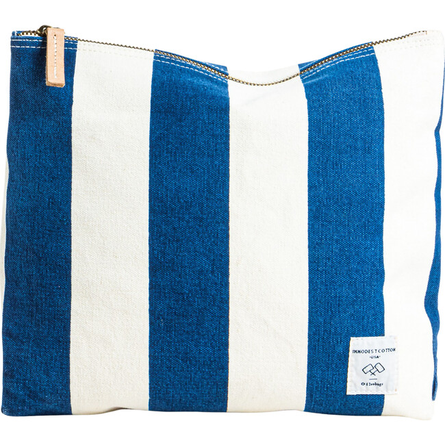 Portfolio Pouch, Blue+White Stripe - Bags - 1