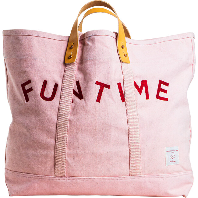 Large East West Fun Time Tote, Pink - Bags - 1