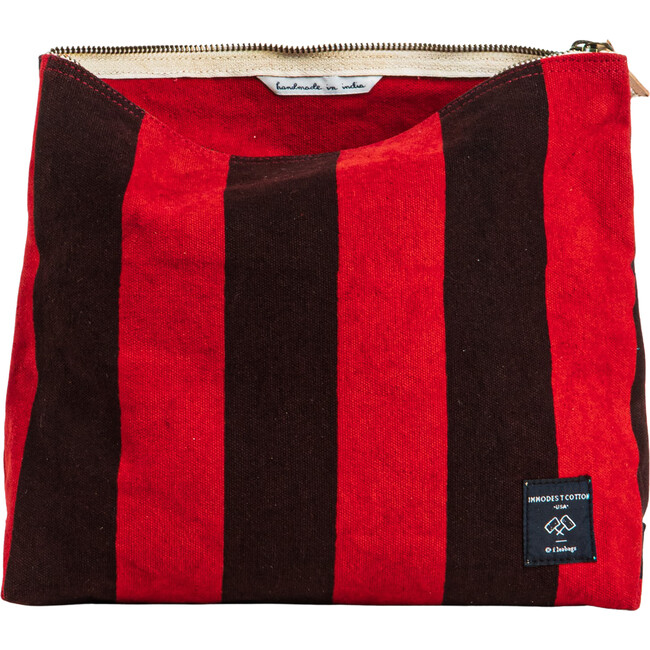 Portfolio Pouch, Red+Black Stripe - Bags - 3