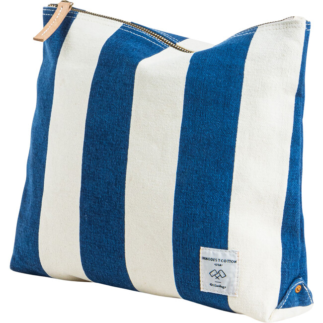 Portfolio Pouch, Blue+White Stripe - Bags - 3