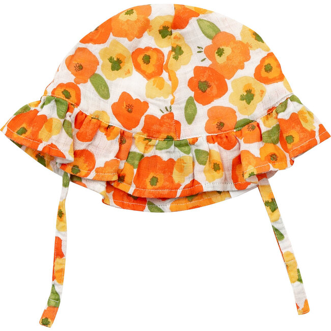 Ruffle Sunhat, Poppies - Hats - 1