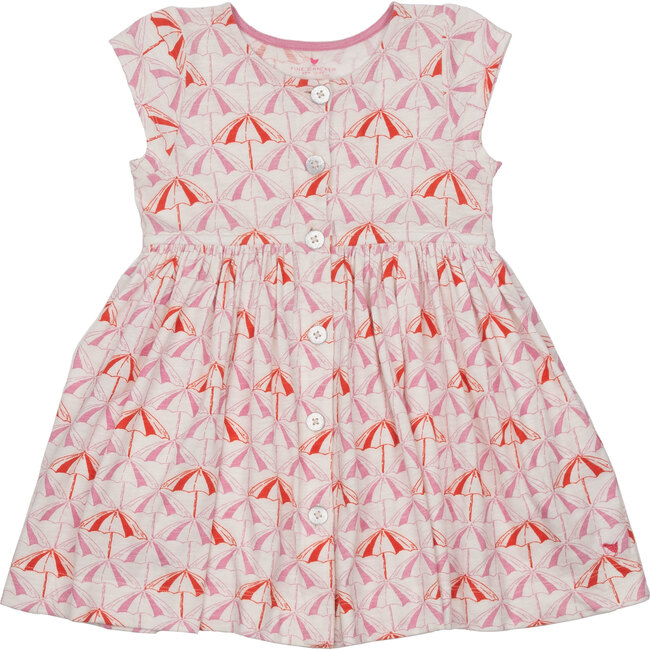Winnie Dress, Sea Pink Umbrellas - Dresses - 1