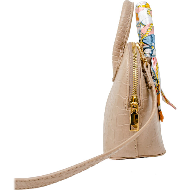 Crocodile Moon Scarf Handbag, Cream - Bags - 2