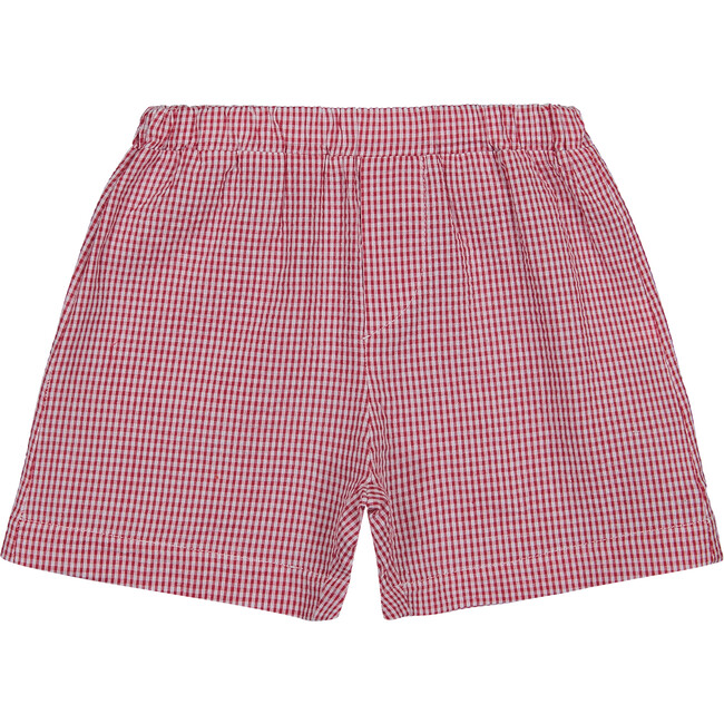 Gingham Shorts, Red - Shorts - 1