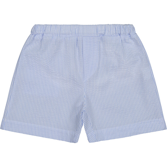 Seersucker Shorts, Blue - Shorts - 1