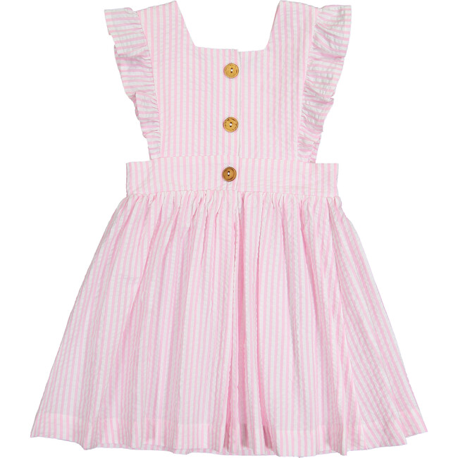 Seersucker Pinny, Pink - Dresses - 2
