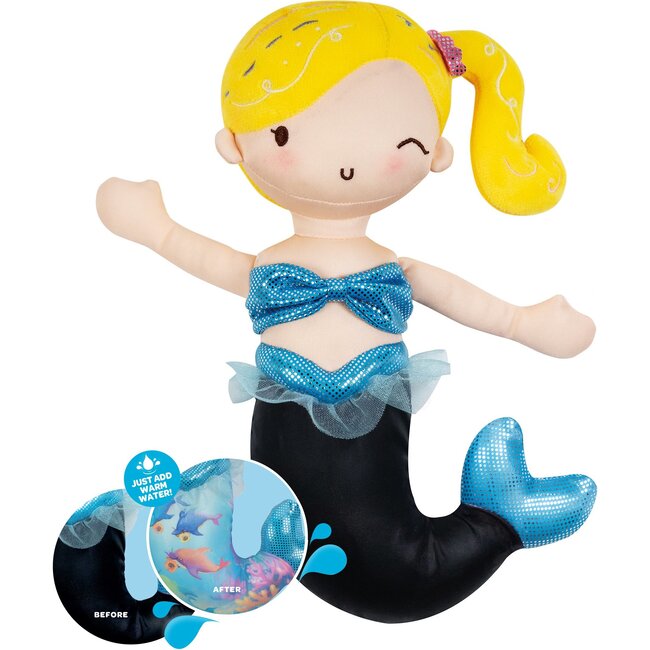 Mermaid Magic Doll Plush with Color-Changing Tail - Aqua - Soft Dolls - 1