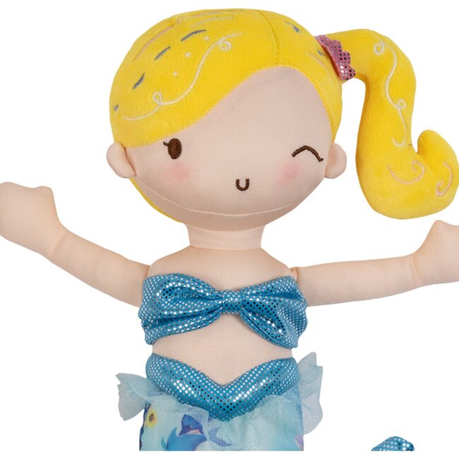 Mermaid Magic Doll Plush with Color-Changing Tail - Aqua - Soft Dolls - 2