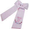 Wreath Script Initial Basket Bow, White And Pink - Hair Accessories - 1 - thumbnail