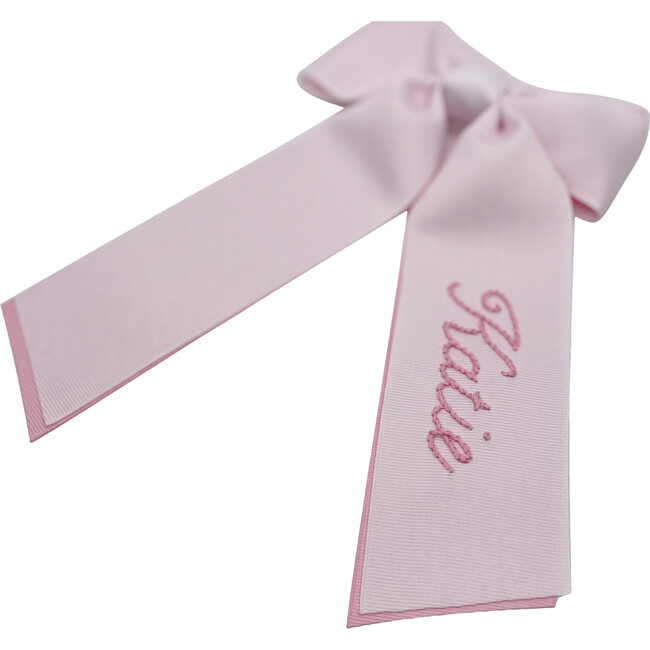 Script Name Basket Bow , White And Pink - Hair Accessories - 1