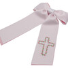 Floral Cross Basket Bow, White And Pink - Hair Accessories - 1 - thumbnail
