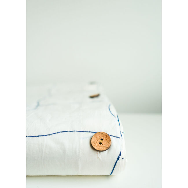 Organic Block-Printed Duvet Cover, Wavy Grid - Duvet Sets - 3