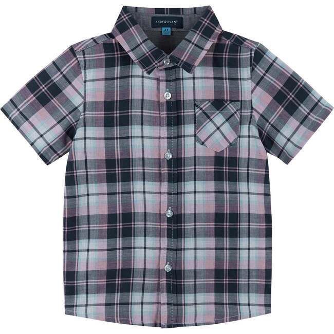Plaid Buttondown Shirt, Navy - Shirts - 1