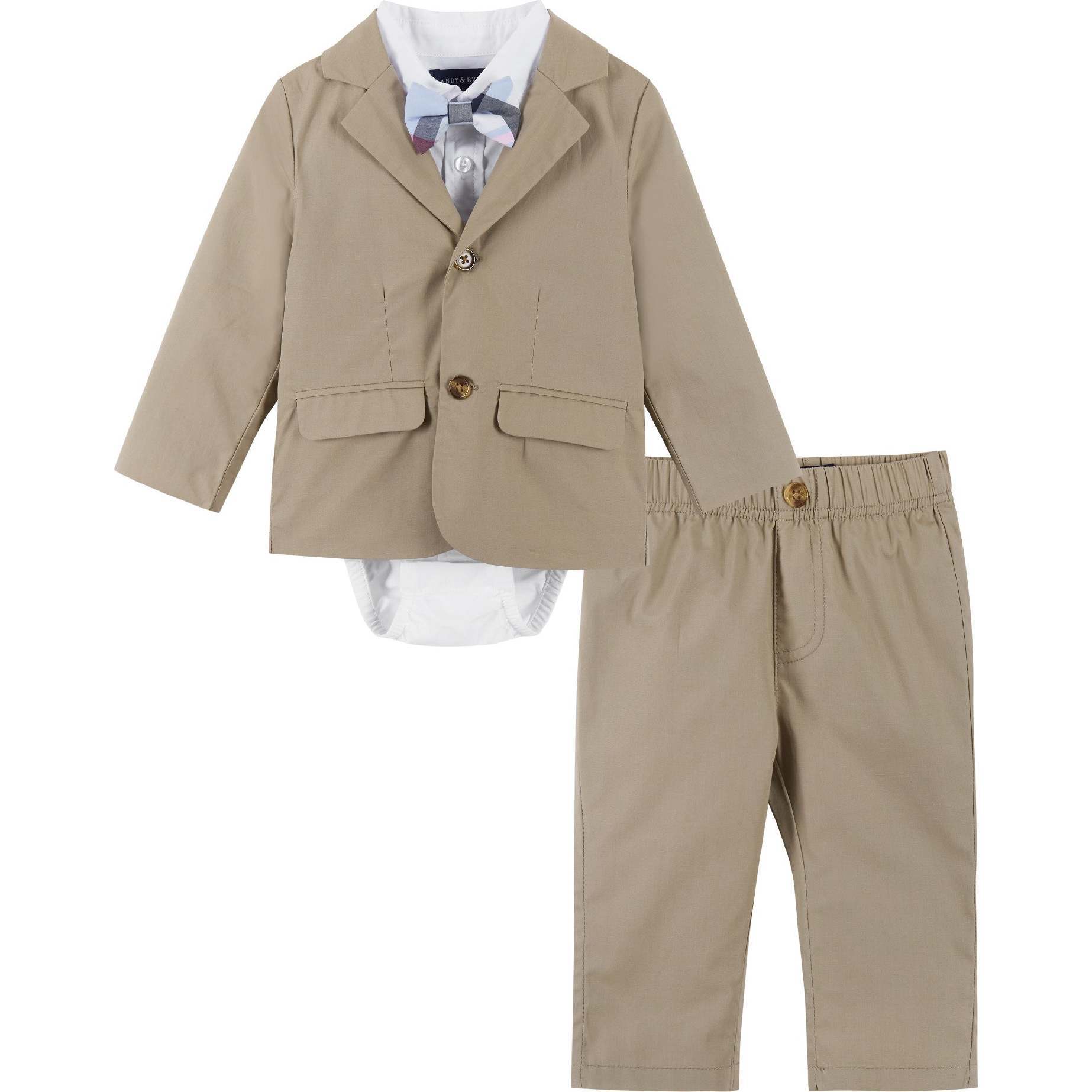 Baby Poplin Suit Set, Brown - Mixed Apparel Set - 1