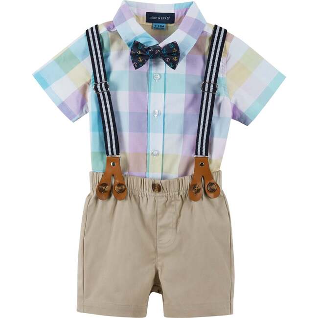 Baby Buttondown Plaid Shirt Set, Multi
