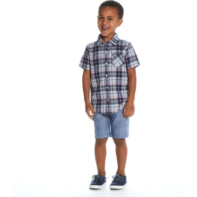 Plaid Buttondown Shirt, Navy - Shirts - 2