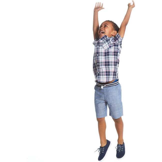 Plaid Buttondown Shirt, Navy - Shirts - 3