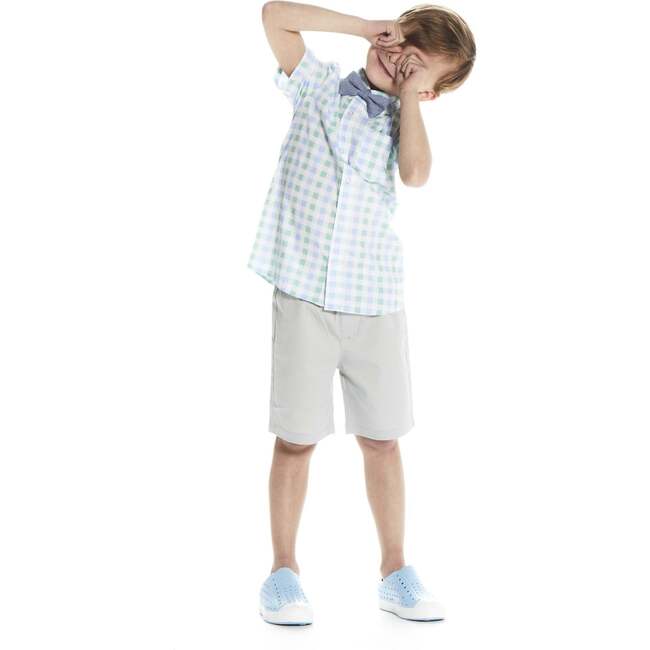 Baby Plaid Dapper Set, Turquoise - Mixed Apparel Set - 3