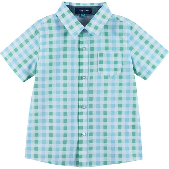 Baby Plaid Dapper Set, Turquoise - Mixed Apparel Set - 6