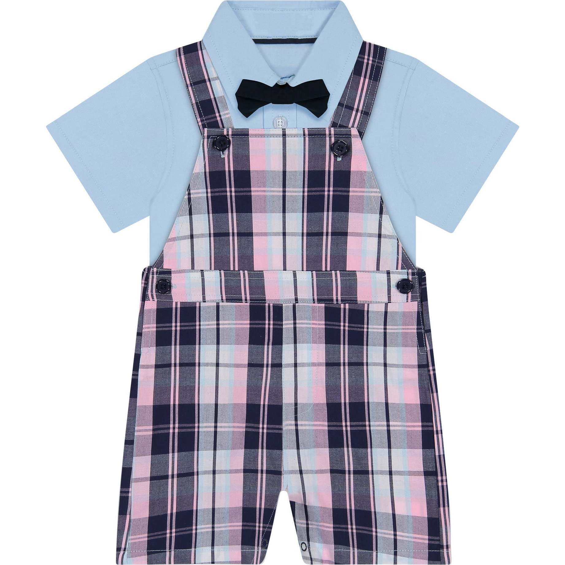 Baby Plaid Set, Blue - Mixed Apparel Set - 1