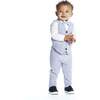 Baby Seersucker Vest Suit Set, Blue - Mixed Apparel Set - 2