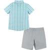 Plaid Dapper Set, Turquoise - Mixed Apparel Set - 7