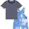 Baby Tie Dye Overall Set, Blue - Mixed Apparel Set - 3