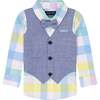 Baby Chambray Vest Set, Blue - Mixed Apparel Set - 3