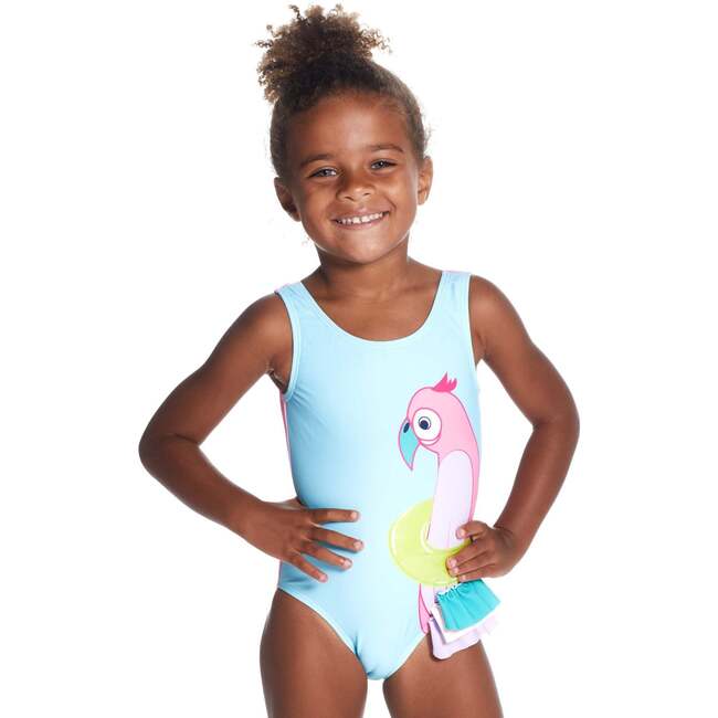 Reversible Bird Applique 1-Piece Swimsuit, Multi - Two Pieces - 2
