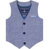 Baby Chambray Vest Set, Blue - Mixed Apparel Set - 6